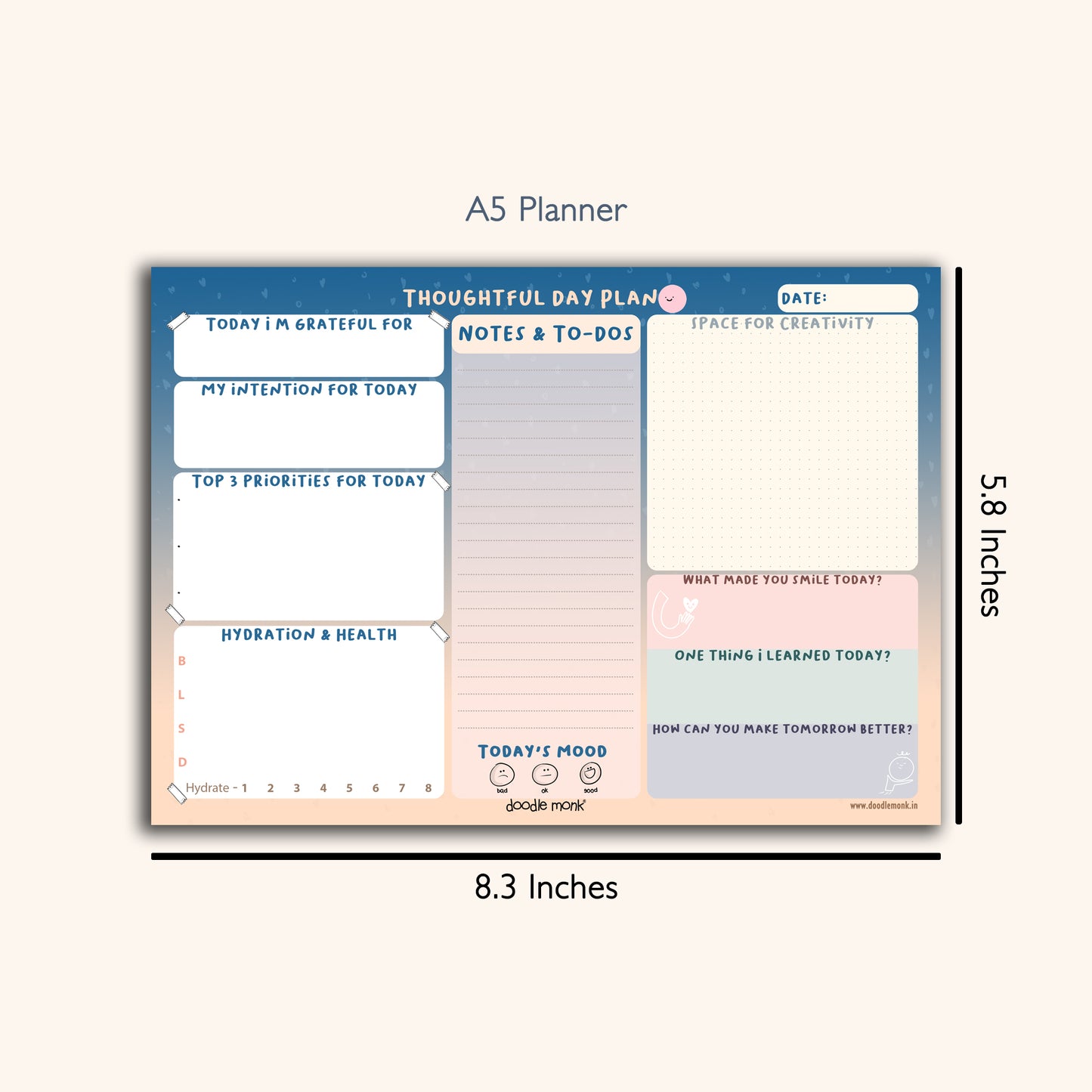 Thoughtful daily plan - Notepad Daily Planner