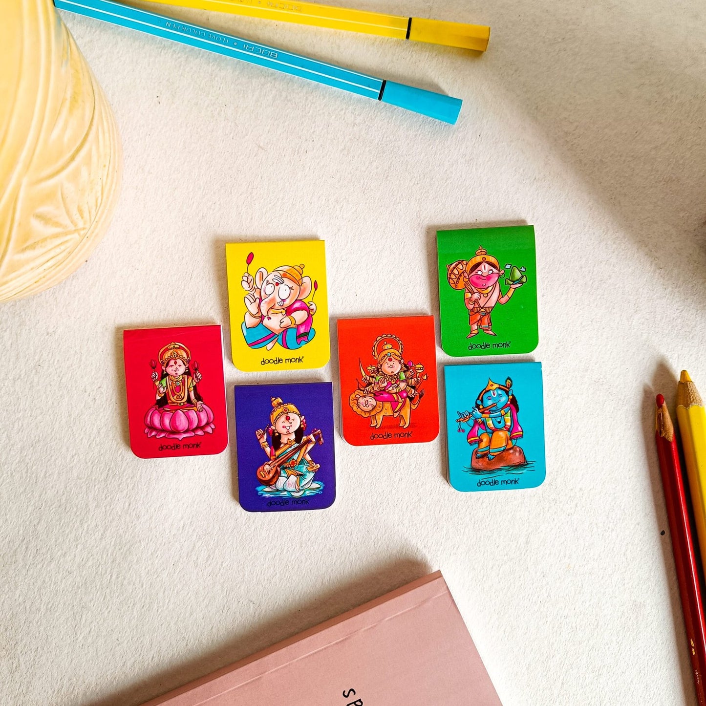GOD - Magnetic Bookmarks Pack of 6 – Cute Doodle Page Markers