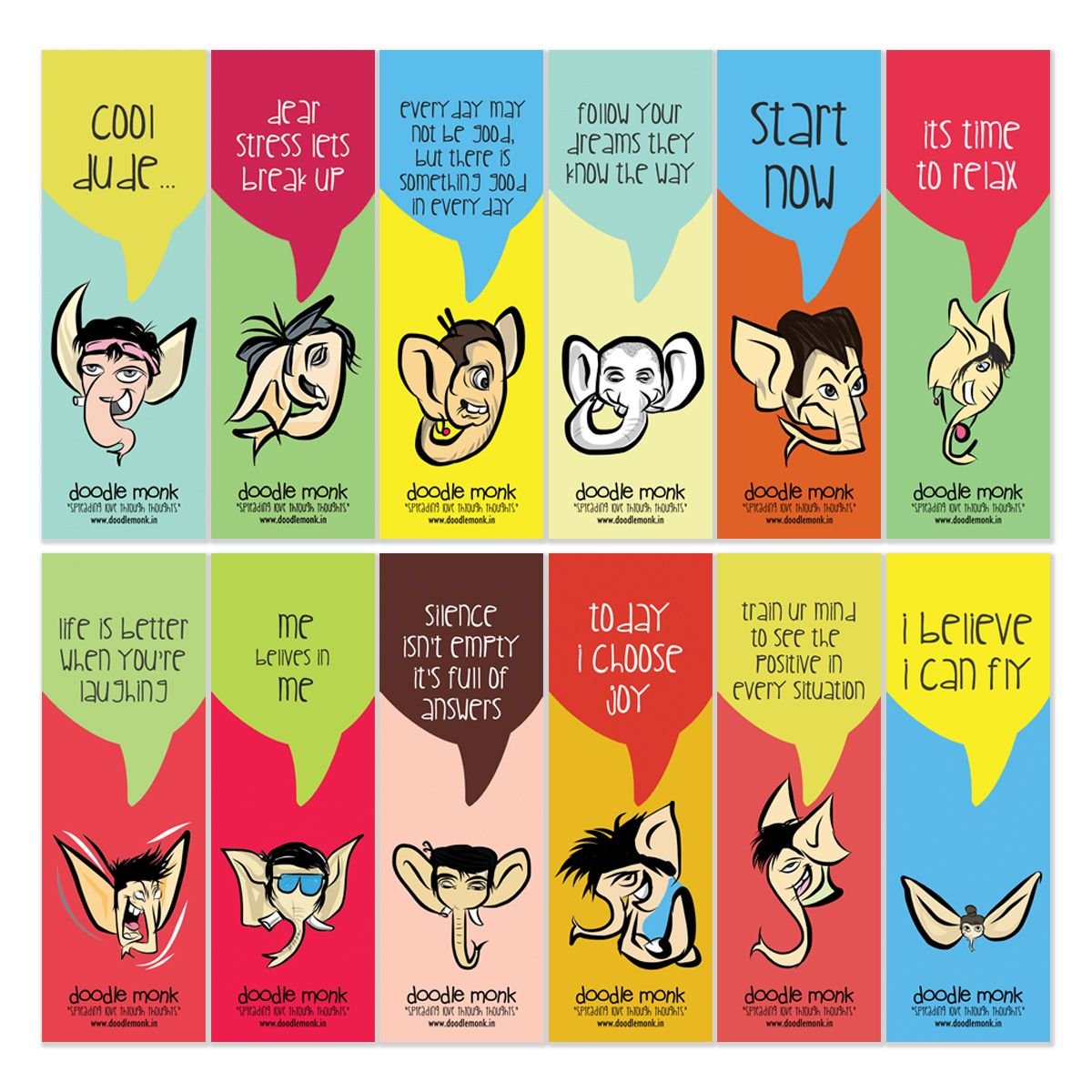 POSITIVE GANESHA - Bookmarks Pack of 12 Individual