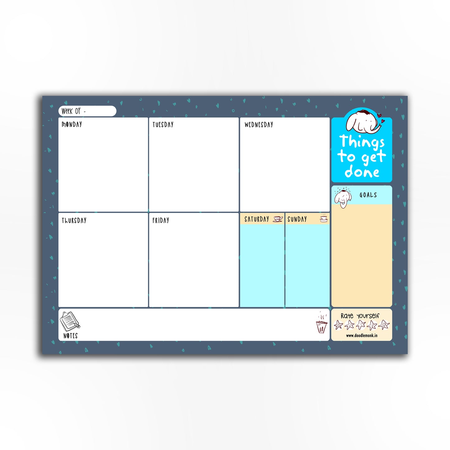 THINGS TO GET DONE- Notepad   Weekly planner