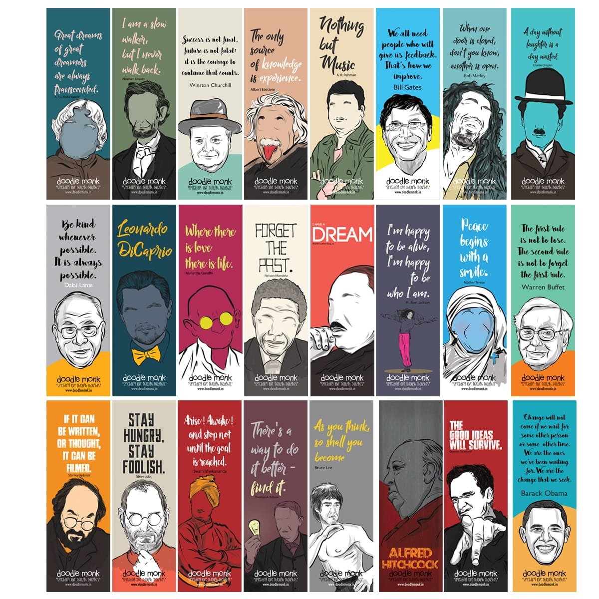 PERSONALITIES - Bookmarks Pack of 24 Individual