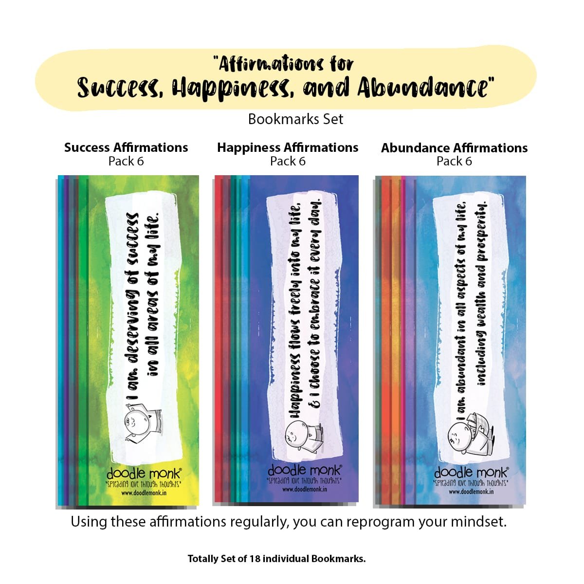 Affirmations Bookmarks - for Success, Happiness, & Abundance -