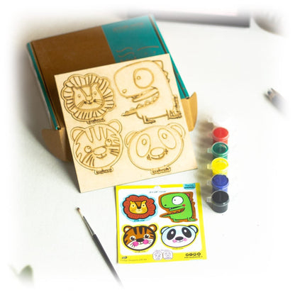 ANIMAL - DIY for Kids - FRIDGE MAGNET COLORING KIT PACK OF 4