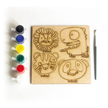 ANIMAL - DIY for Kids - FRIDGE MAGNET COLORING KIT PACK OF 4