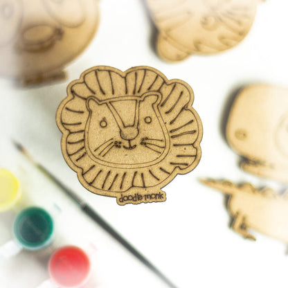 ANIMAL - DIY for Kids - FRIDGE MAGNET COLORING KIT PACK OF 4