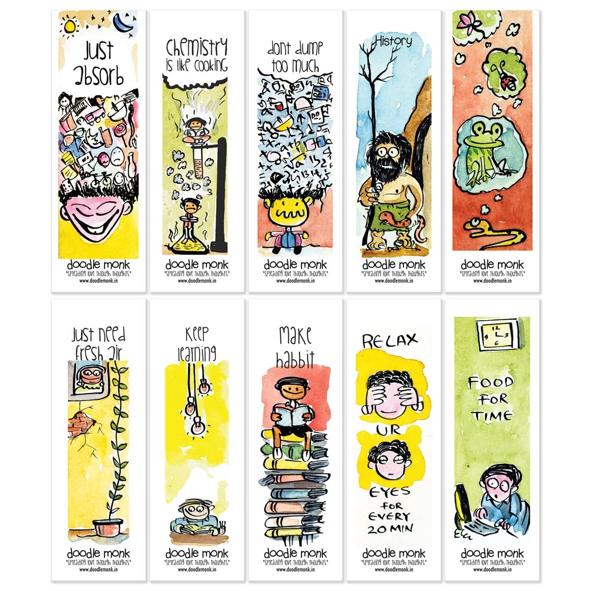 Book Worm  - Bookmarks Pack of 10 Individual