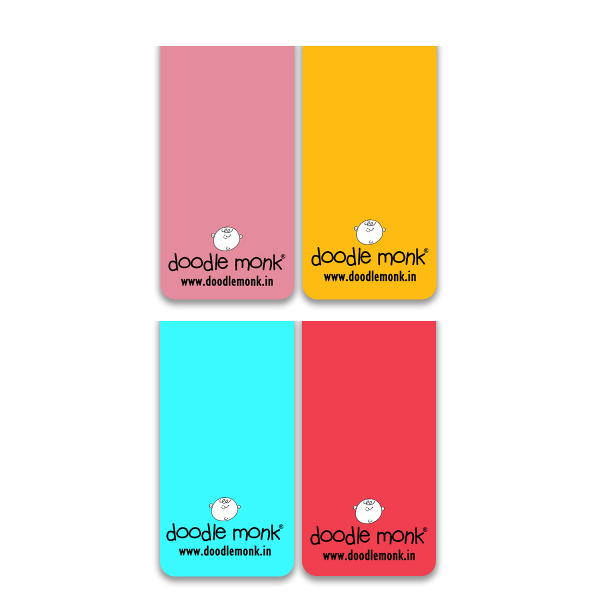 BOOK BUDDIES Magnetic Bookmarks Pack of 4 Individual – Cute Doodle Page Markers