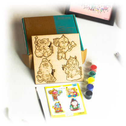 GOD - DIY for Kids - FRIDGE MAGNET COLORING KIT PACK OF 4