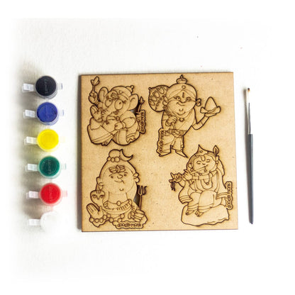 DIY for Kids - FRIDGE MAGNET COLORING KIT PACK OF 8 - Animal & God - DIY