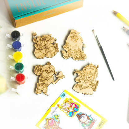 GOD - DIY for Kids - FRIDGE MAGNET COLORING KIT PACK OF 4