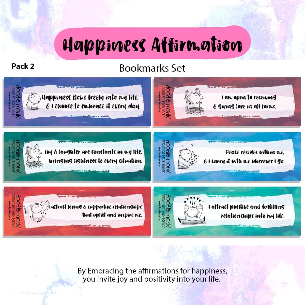 Affirmations Bookmarks - for Success, Happiness, & Abundance -