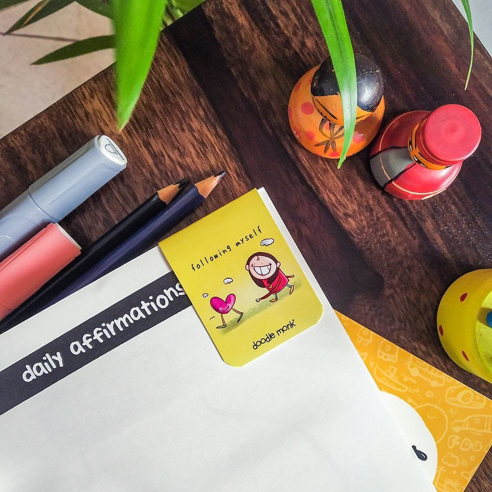 Self Love Magnetic Bookmarks Pack of 6 – Cute Doodle Page Markers