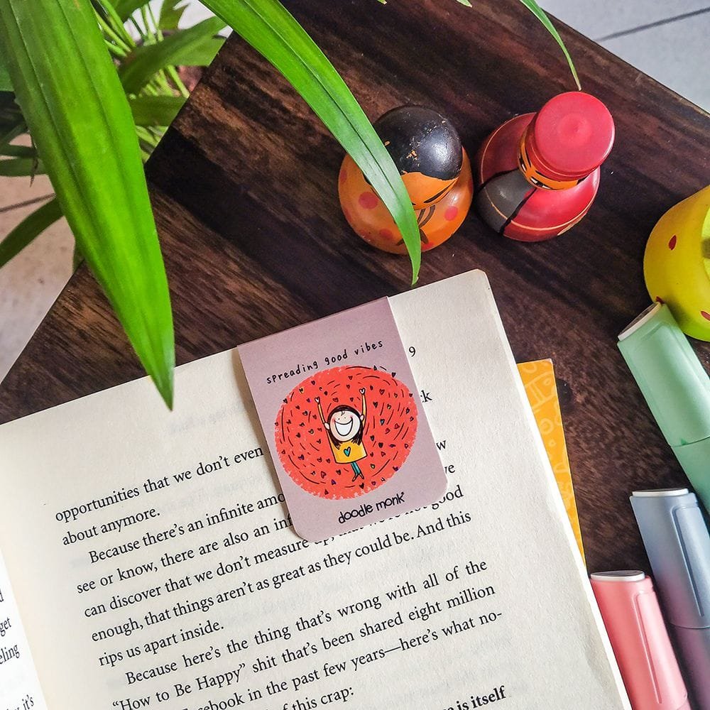 Self Love Magnetic Bookmarks Pack of 6 – Cute Doodle Page Markers