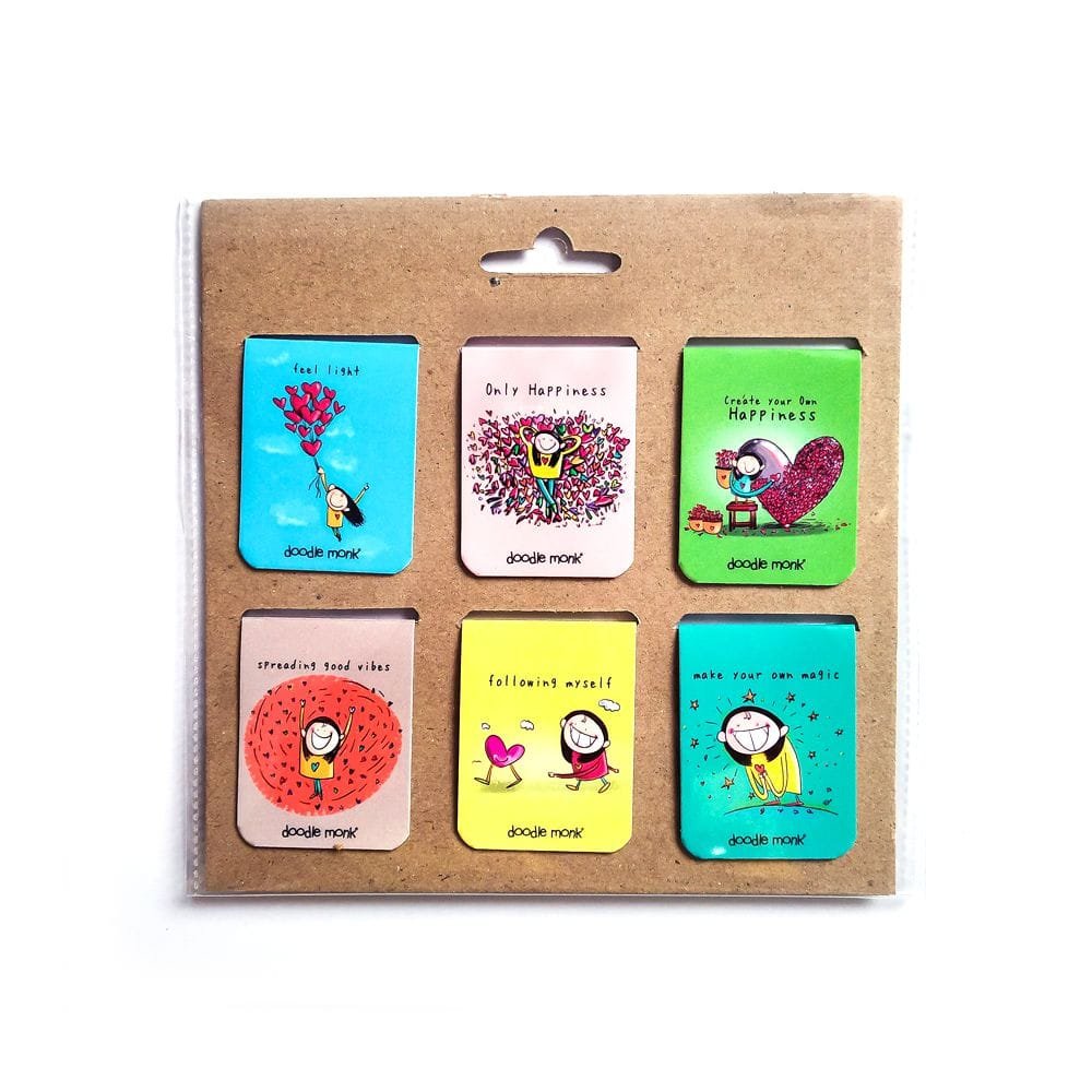 Self Love Magnetic Bookmarks Pack of 6 – Cute Doodle Page Markers