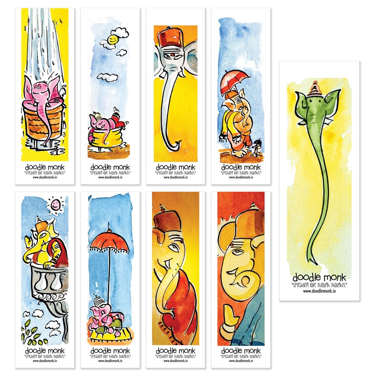 HAPPY GANESHA  - Bookmarks Pack of 9 Individual