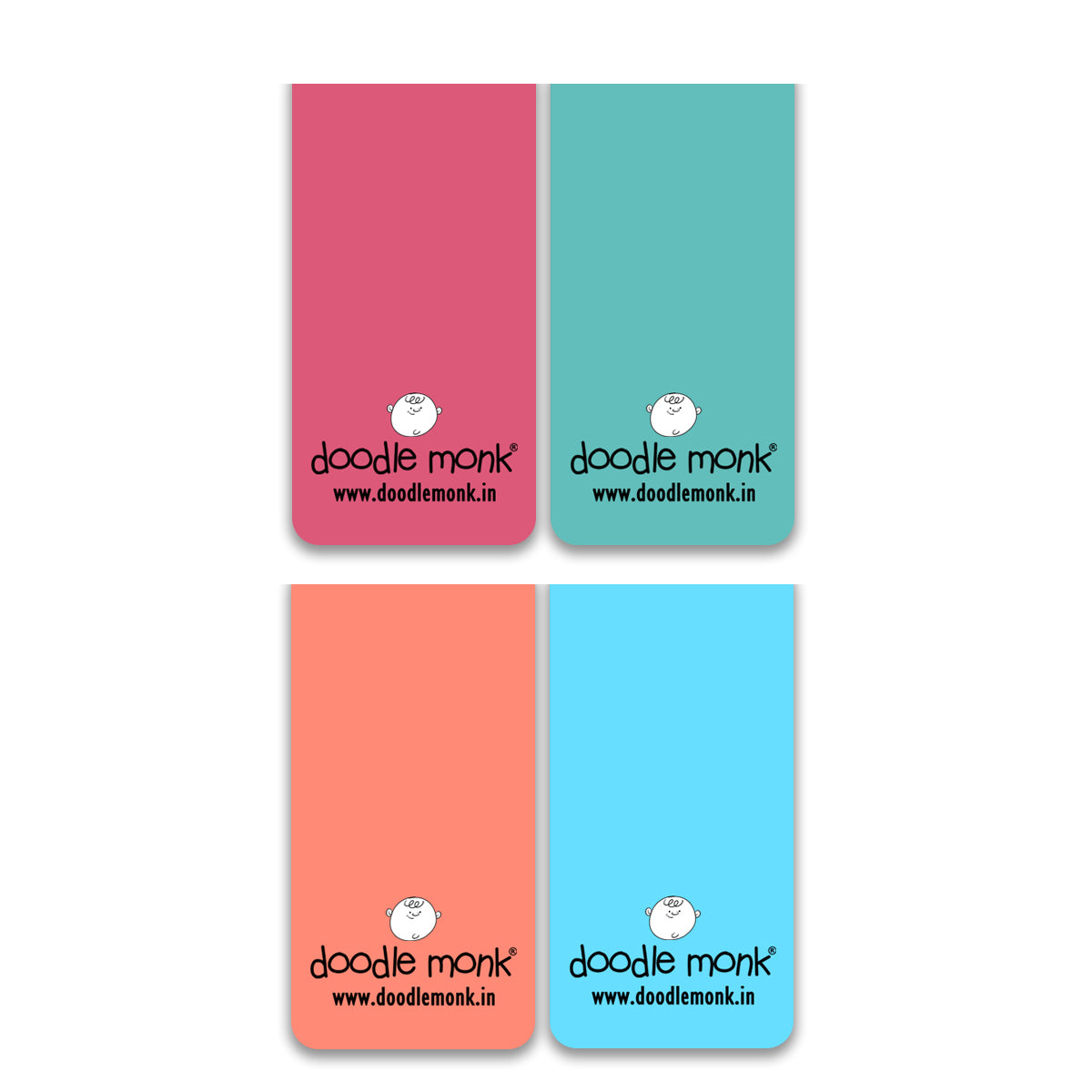 HAPPY PAGES Magnetic Bookmarks Pack of 4 Individual – Cute Doodle Page Markers