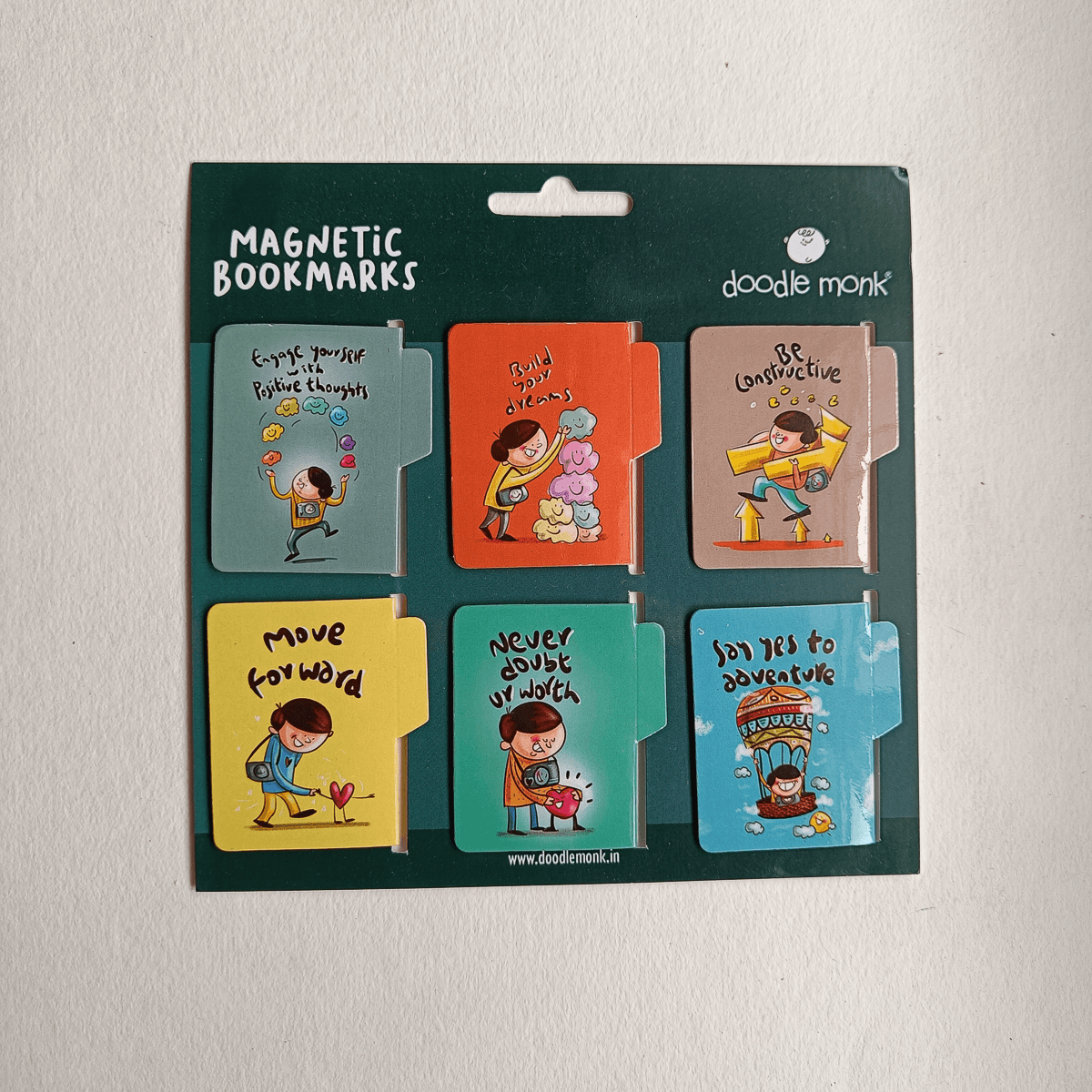 Success Magnetic Bookmarks Pop-Out Pack of 6 Individual – Cute Doodle Page Markers