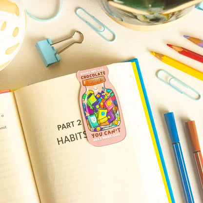 Chocolate Magnetic Bookmarks – Cute Doodle Page Markers