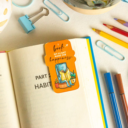 Bookaholic Magnetic Bookmarks Pack of 6 Individual – Cute Doodle Page Markers