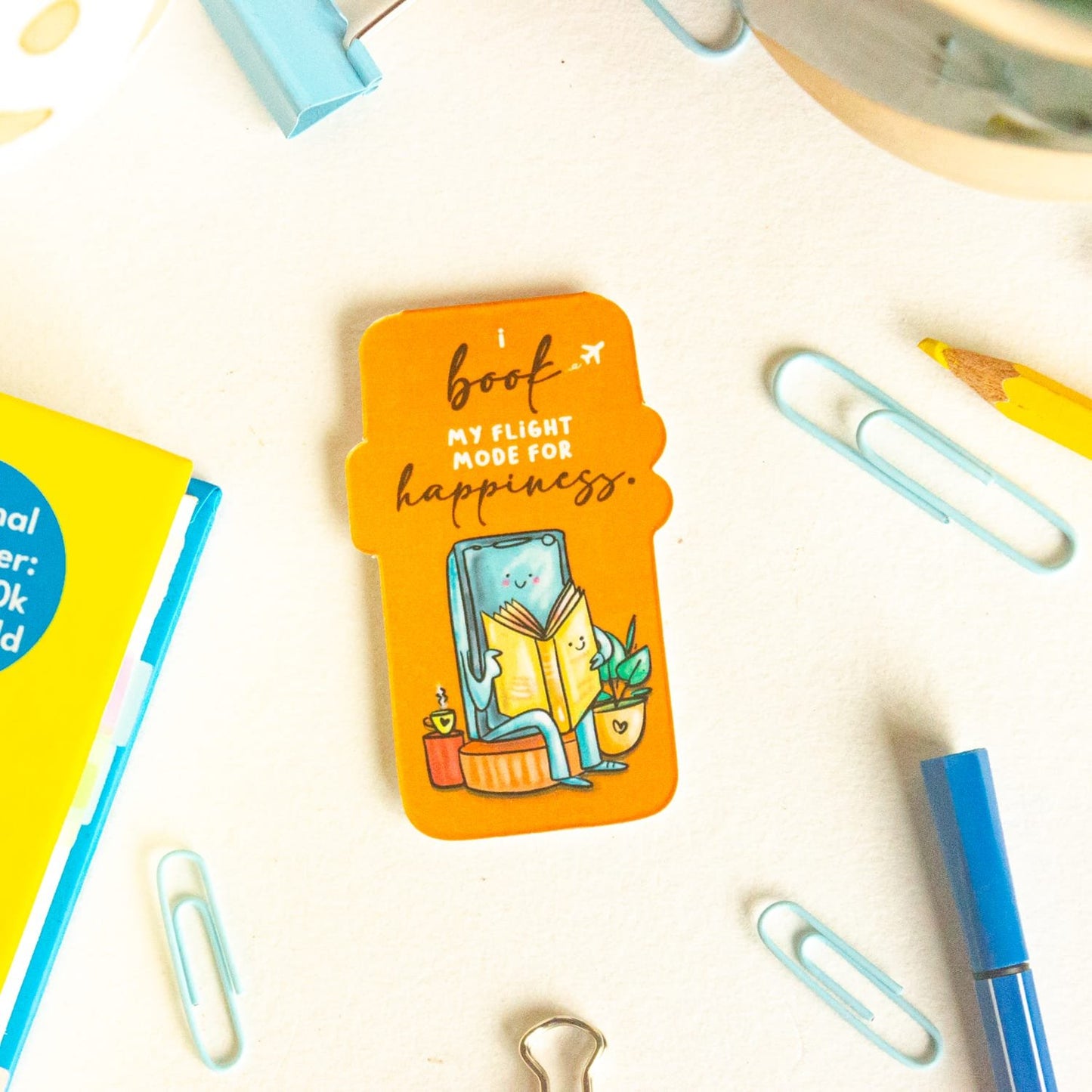 Flight Mode Magnetic Bookmarks – Cute Doodle Page Markers