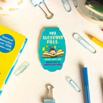Sleeping Pills Magnetic Bookmarks – Cute Doodle Page Markers