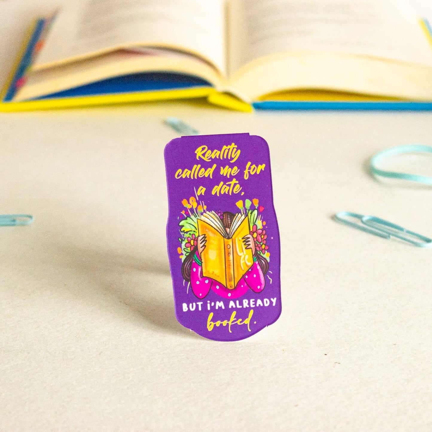 Reality Calls Magnetic Bookmarks – Cute Doodle Page Markers