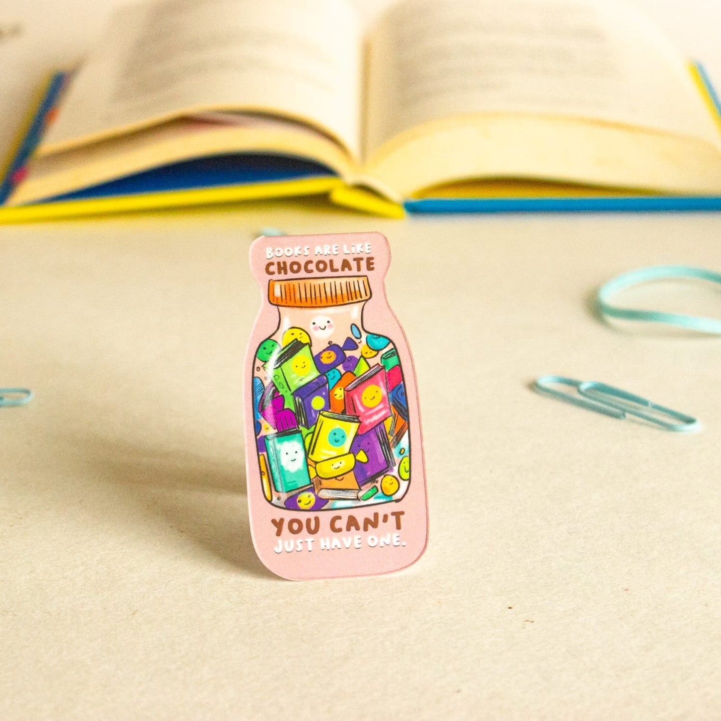 Chocolate Magnetic Bookmarks – Cute Doodle Page Markers