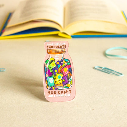 Chocolate Magnetic Bookmarks – Cute Doodle Page Markers