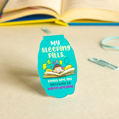 Sleeping Pills Magnetic Bookmarks – Cute Doodle Page Markers