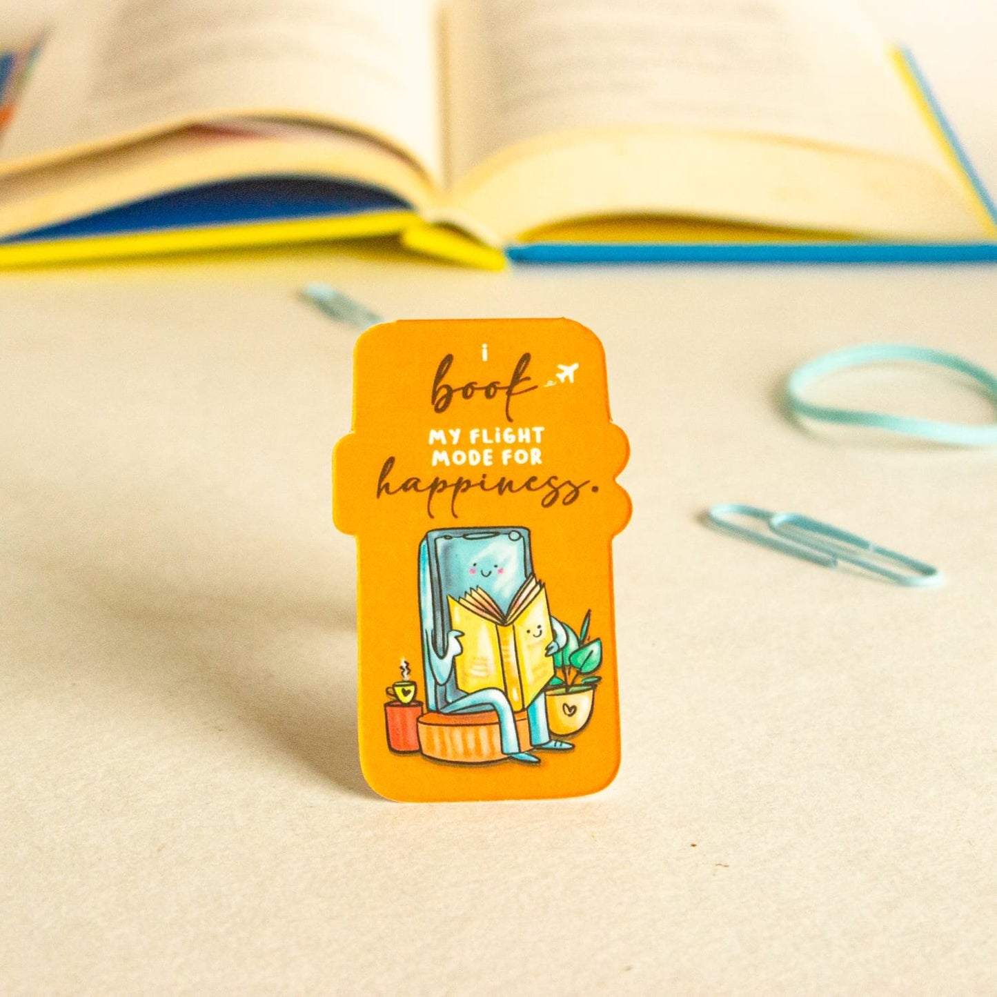 Flight Mode Magnetic Bookmarks – Cute Doodle Page Markers