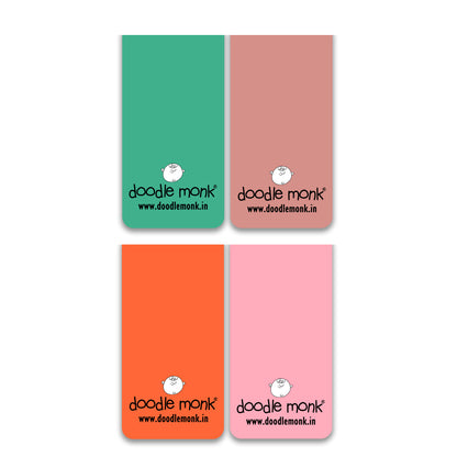 LOYAL READER Magnetic Bookmarks Pack of 4 Individual – Cute Doodle Page Markers
