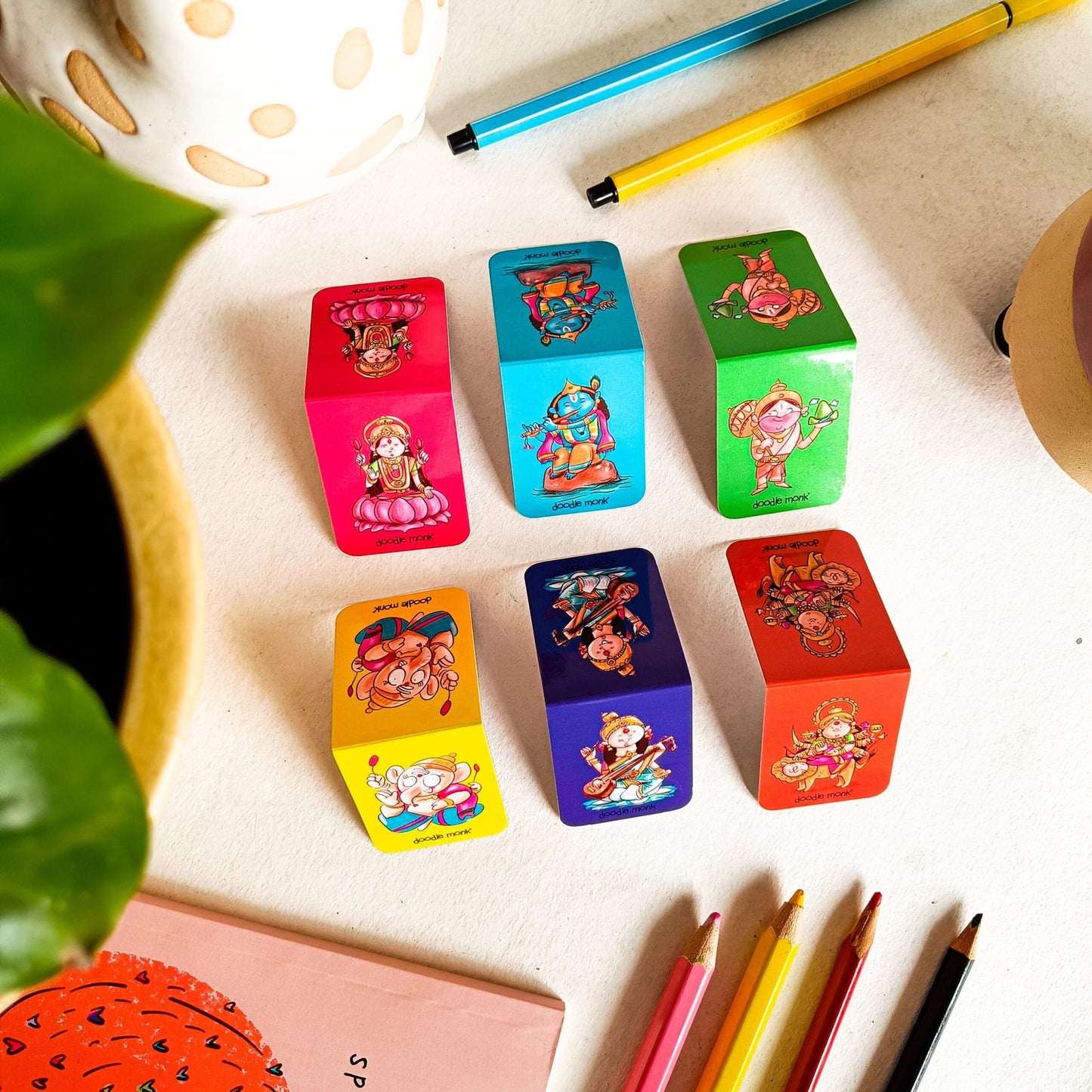 GOD - Magnetic Bookmarks Pack of 6 – Cute Doodle Page Markers