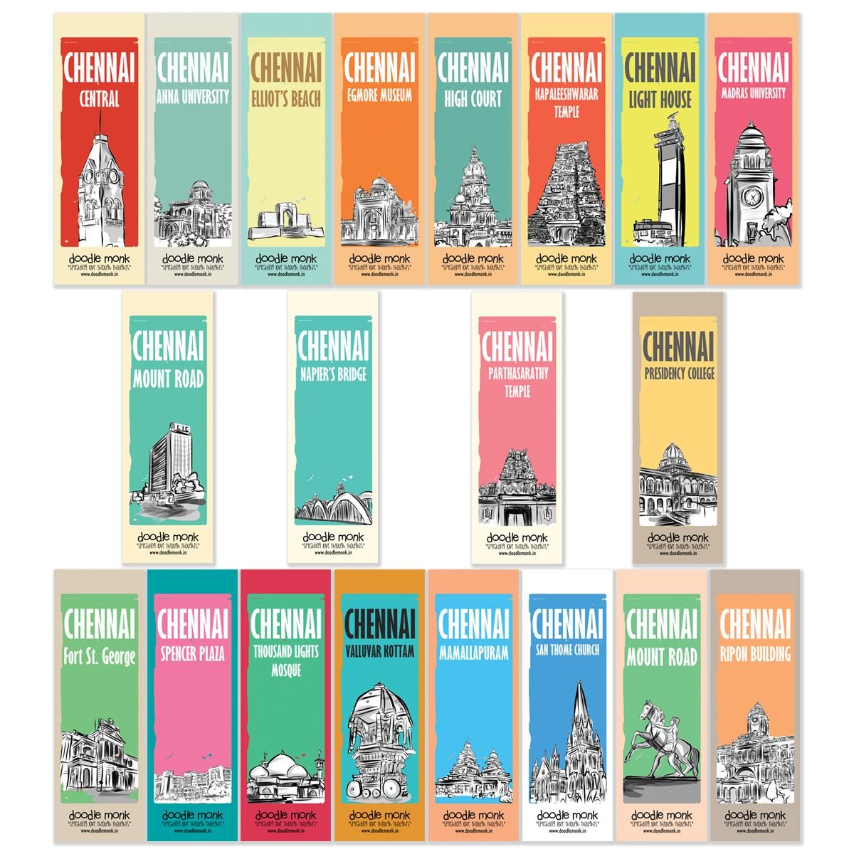 NAMMA MADRAS - Bookmarks Pack of 20 Individual