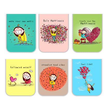 Self Love Magnetic Bookmarks Pack of 6 – Cute Doodle Page Markers