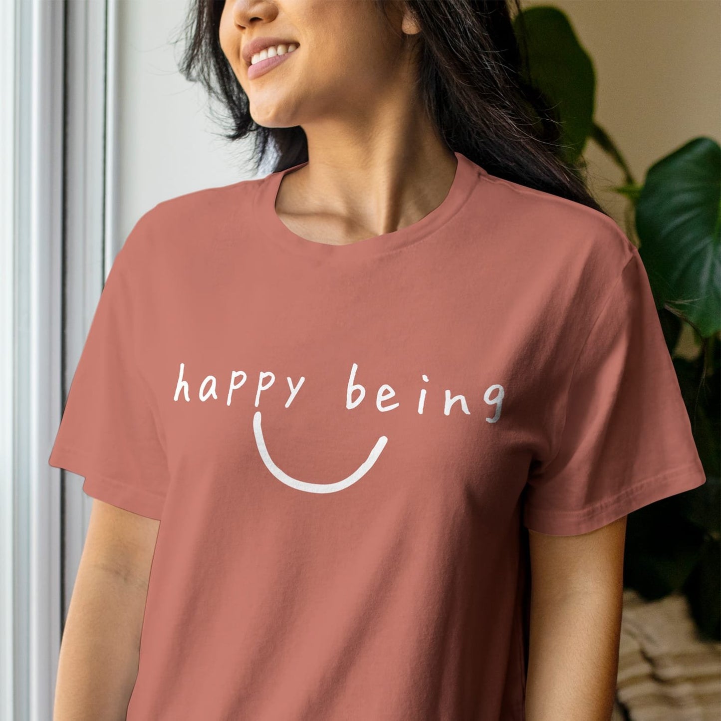 Happy Being - T-Shirt with Puff Print