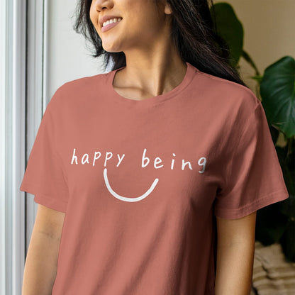 Happy Being - T-Shirt with Puff Print