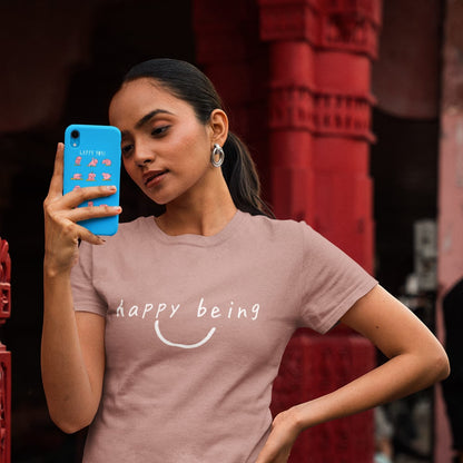 Happy Being - T-Shirt with Puff Print
