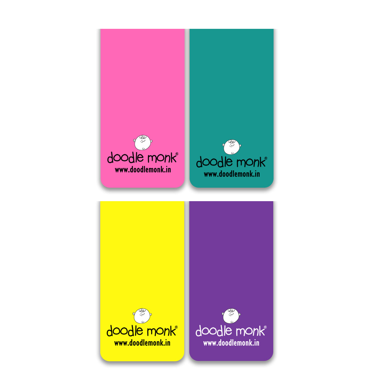 UNICORN READERS Magnetic Bookmarks Pack of 4 Individual – Cute Doodle Page Markers