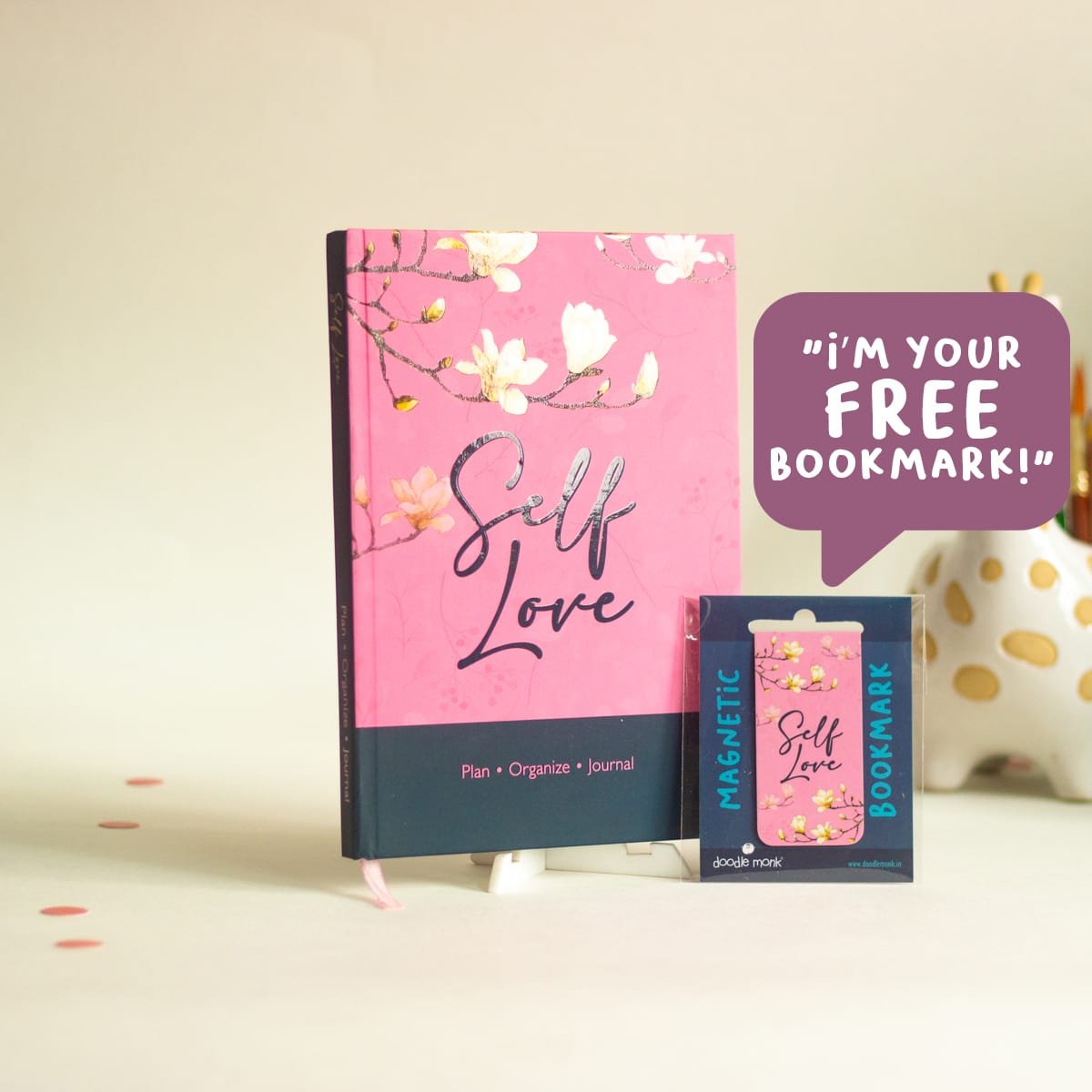 Self Love- Undated Planner (Free Self-Themed Magnetic Bookmark Inside!)