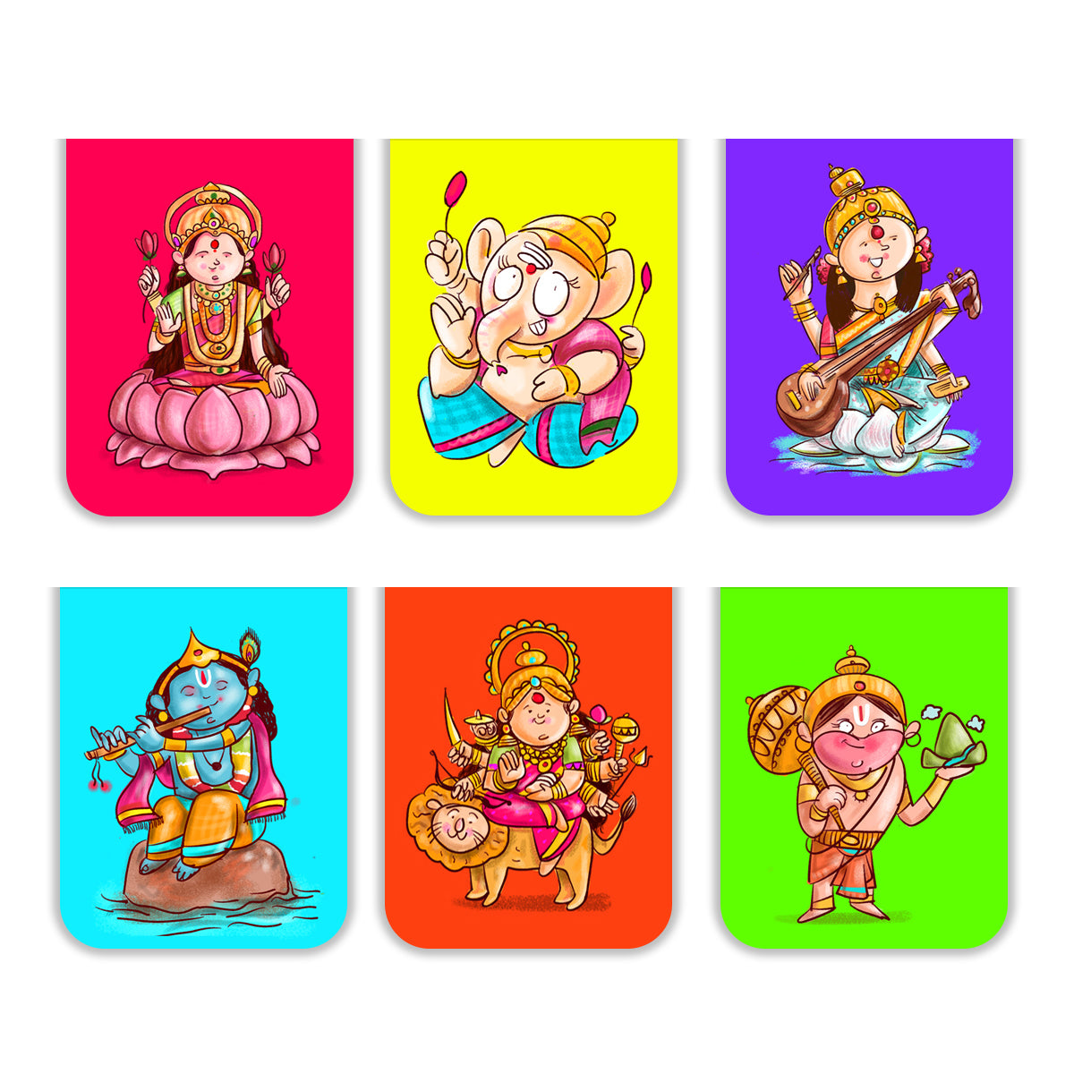 GOD - Magnetic Bookmarks Pack of 6 – Cute Doodle Page Markers