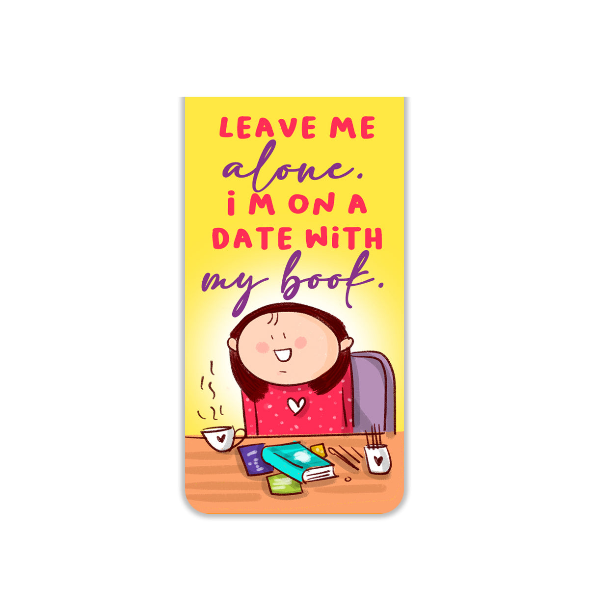Date with my book Magnetic Bookmarks – Cute Doodle Page Markers