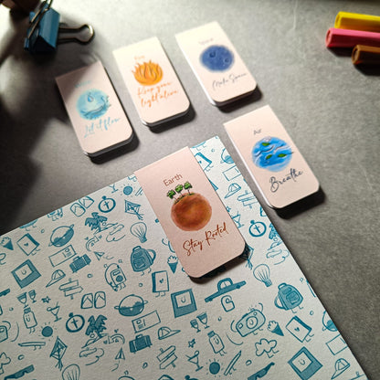 .Pancha Bhoothas Magnetic Bookmark Pack of 5 – Cute Doodle Page Markers