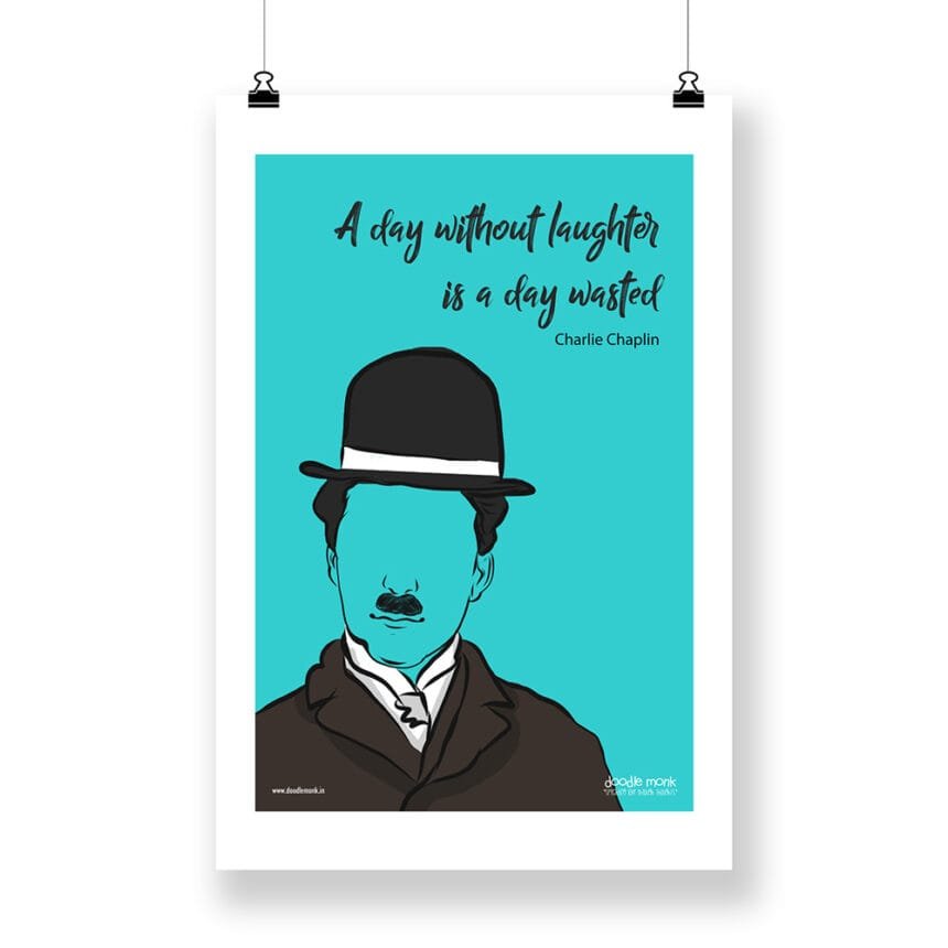 buy-charlie-chaplin-wall-art-online-doodle-monk