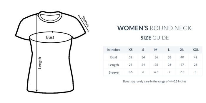 Women T Shirt Size Guide scaled 1